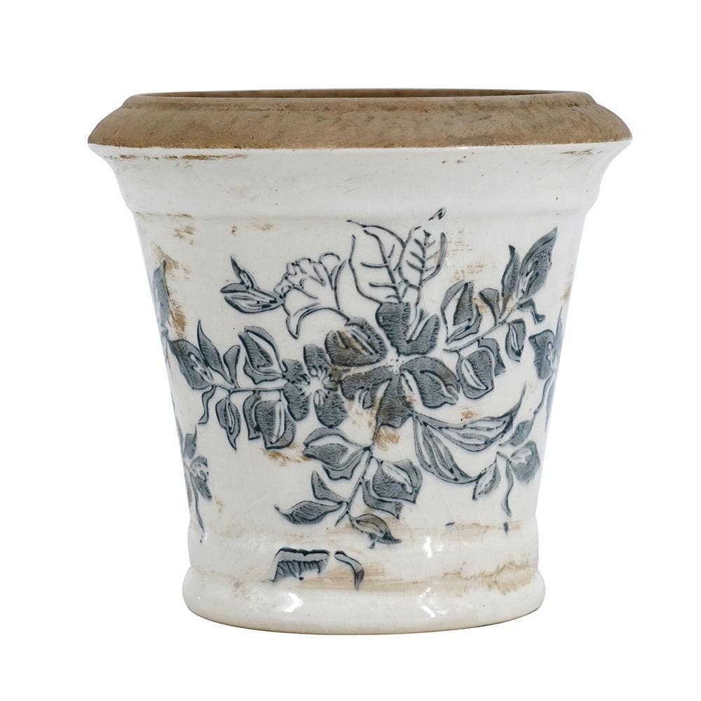 5.5x5.5x5" Flower Planter - Black/White - Glass Garden Studio