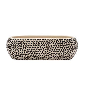 Beige Textured Pebble Oval Planter