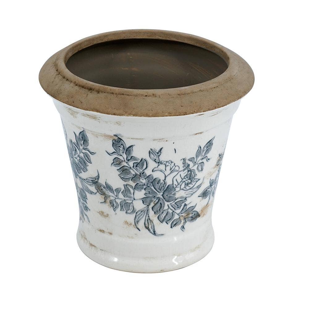 7x7x6.5" Flower Planter - Black/White - Glass Garden Studio