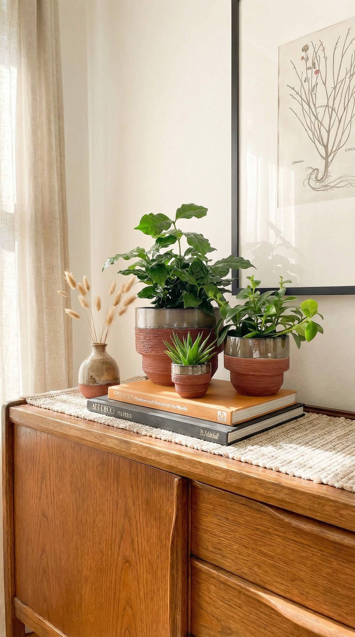 Ceramic Planter Pot, Two-Tone with Drainage - Freya - Glass Garden Studio