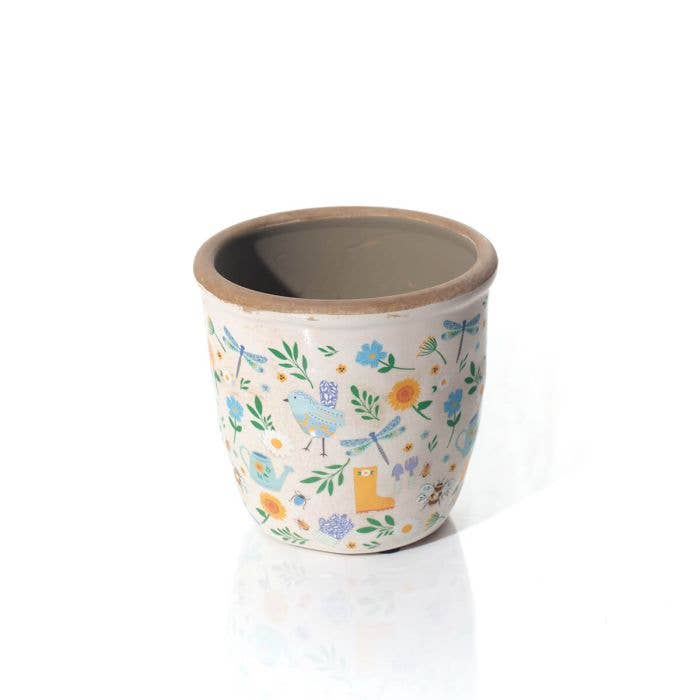 Blossom And Bloom Stoneware Garden Illustrations Plant Pot