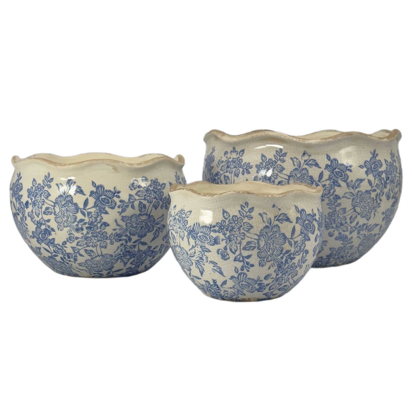 Set Of 3 7 9 6 11 Rustic Vintage Ceramic Planter Pots