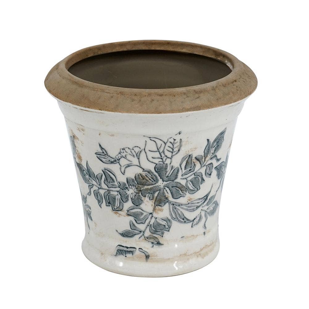 5.5x5.5x5" Flower Planter - Black/White - Glass Garden Studio