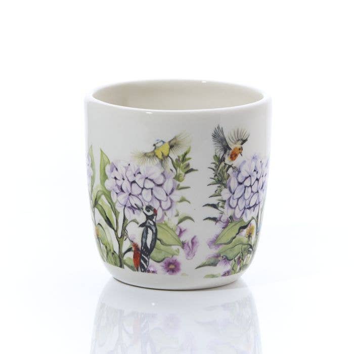 Ceramic Floral Feathered Bird Plant Pot Full Wrap