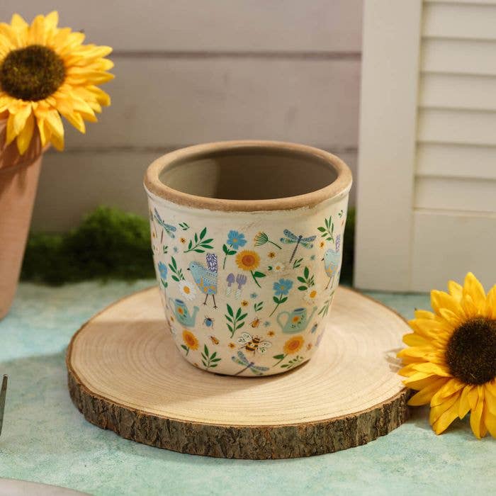 Blossom And Bloom Stoneware Garden Illustrations Plant Pot