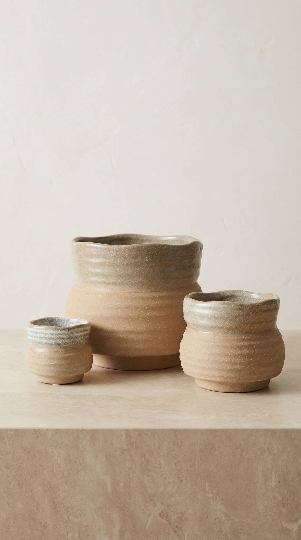 Ceramic Planter Pot, Speckled with Drainage - Marisol - Glass Garden Studio
