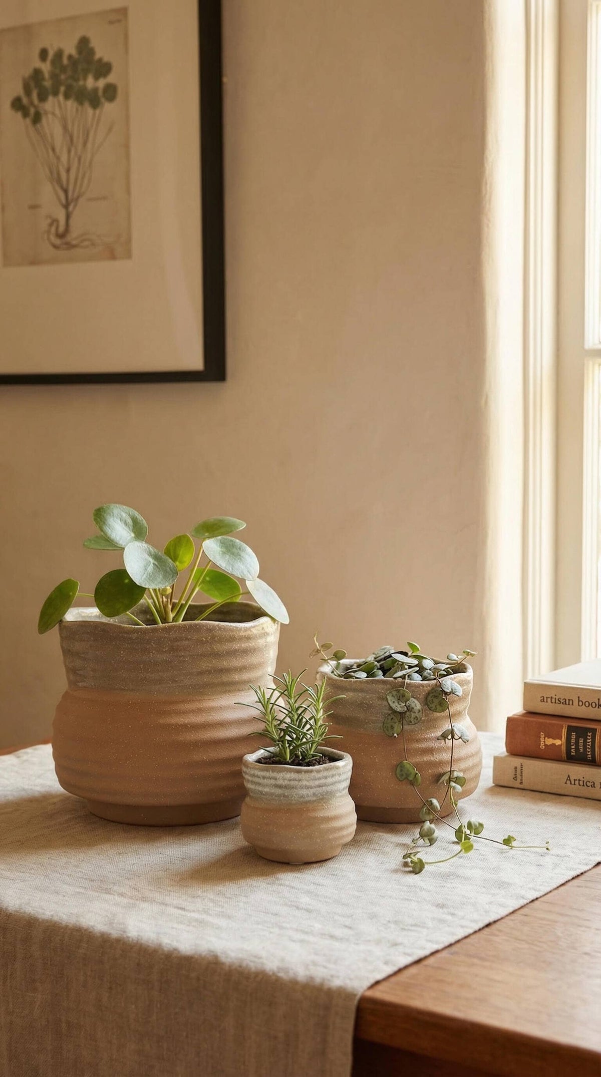 Ceramic Planter Pot, Speckled with Drainage - Marisol - Glass Garden Studio