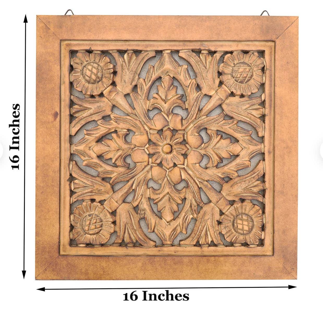 Handcrafted Large Lotus Wooden Wall Panel For Home Decor
