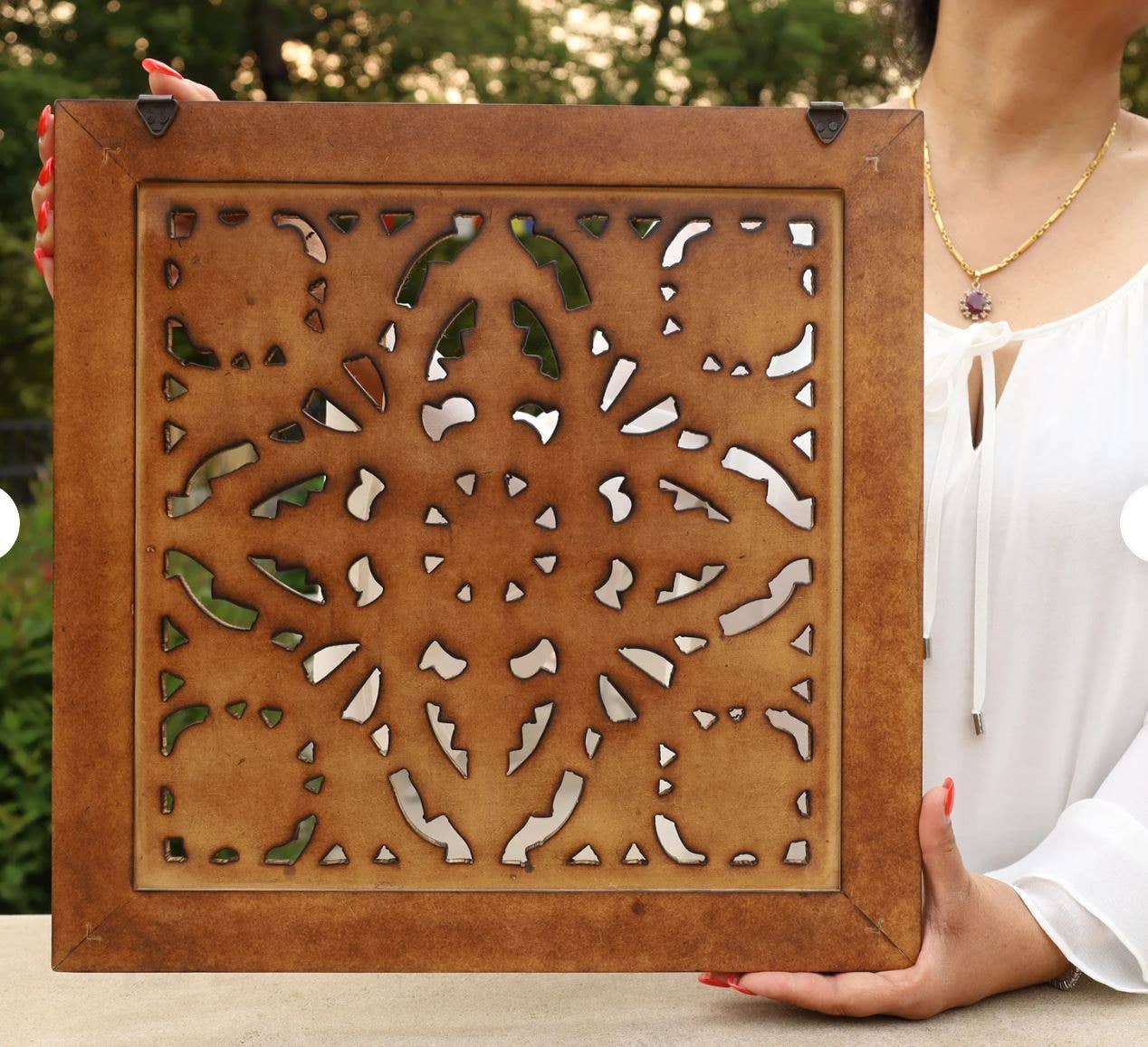 Handcrafted Large Lotus Wooden Wall Panel For Home Decor