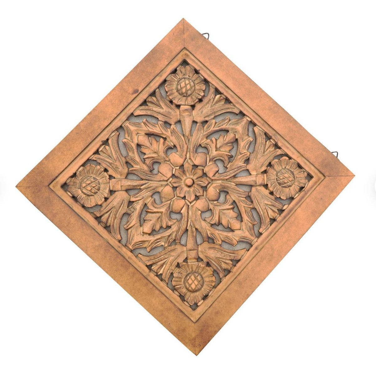 Handcrafted Large Lotus Wooden Wall Panel For Home Decor - Glass Garden Studio