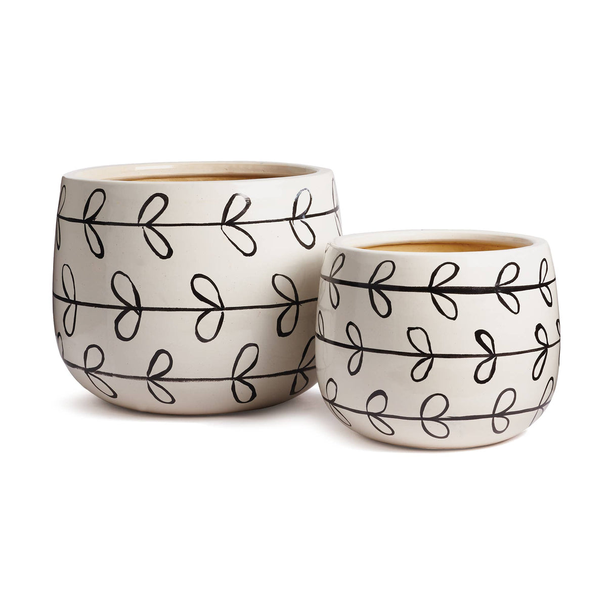 Millie Hand-Painted Pots, Set Of 2 - Glass Garden Studio